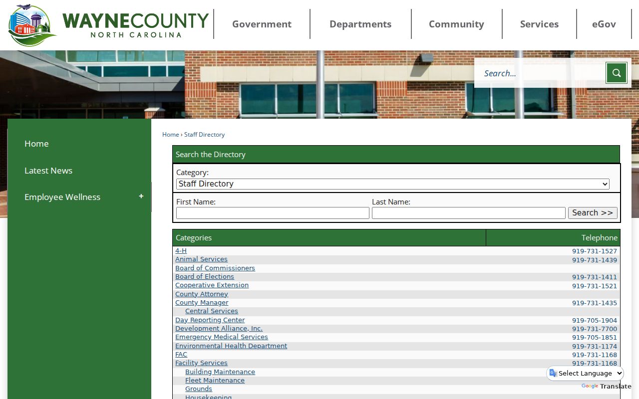 Goldsboro people directories Wayne County staff search